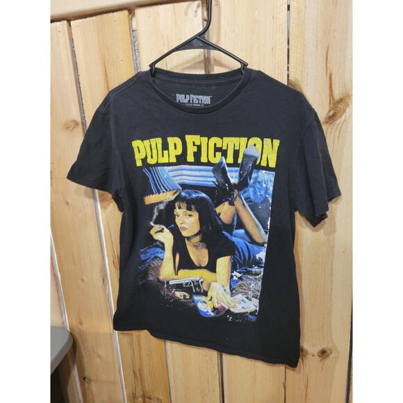 PULP FICTION Classic Movie Graphic Full Print T Shirt Adult Medium Blk - Picture 5 of 8